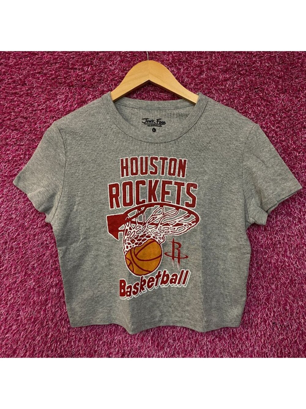 Junk Food Clothing Houston Rockets Graphic Women's Crop T-Shirt Large
